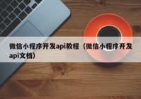 微信小程序开发api教程（微信小程序开发api文档）