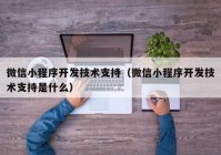 微信小程序开发技术支持（微信小程序开发技术支持是什么）